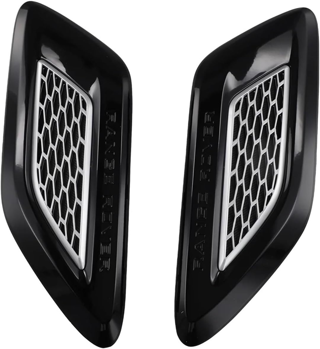 Decoration 2PCS Front Hood Vent Air Grille Cover W/Silver L494 Series 2014-2017 LR052979 LR052981 Light