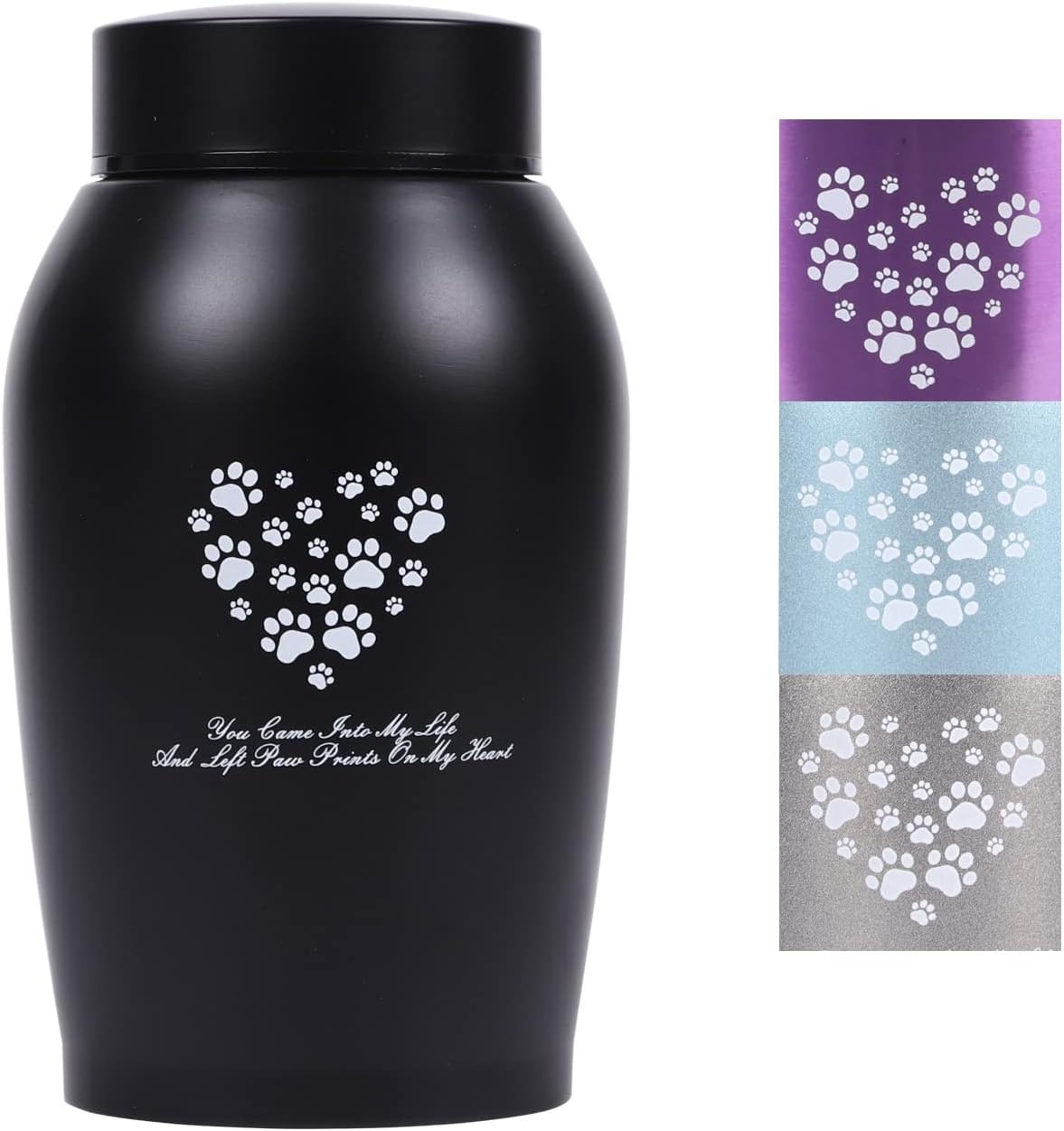 Stainless Steel Pet Urns,Premium Urns for Dog and Cat Ashes,Suitable Size Urns for Pet Ashes (Medium, Black)