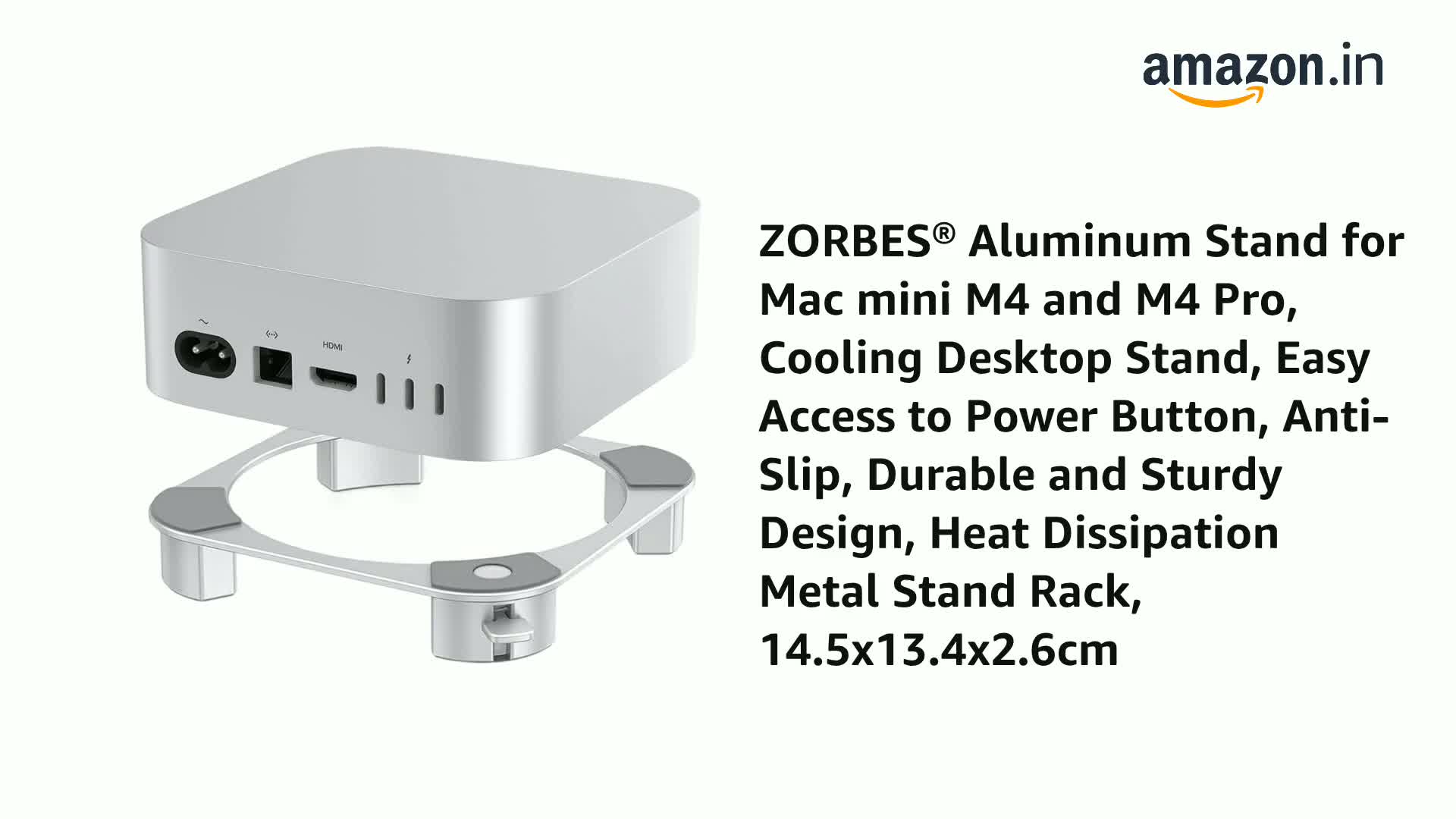 ZORBES Aluminum Stand for Mac mini M4 & M4 Pro, Cooling Desktop