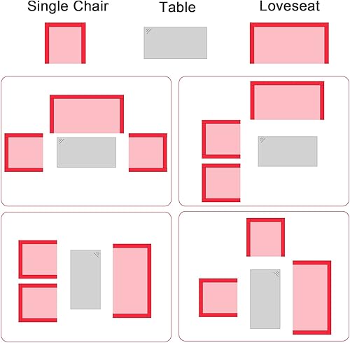Miniatura 6 de Juego de 4 muebles de patio para exteriores, respaldo bajo, sofá seccional de ratán negro para todo tipo de clima con mesa de café de cristal y