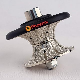 Raizi V Type Full Bullnose Diamond Hand Profiler/Router Bits for Stone Granite Countertop (1-5/8 inch (V40))