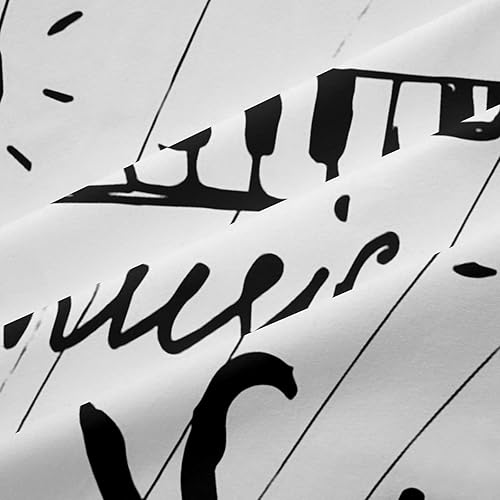 Miniatura 7 de Cortina de música en blanco y negro, cortinas de ventana para niños y niñas, cortinas musicales para ventana para decoración de dormitorio,