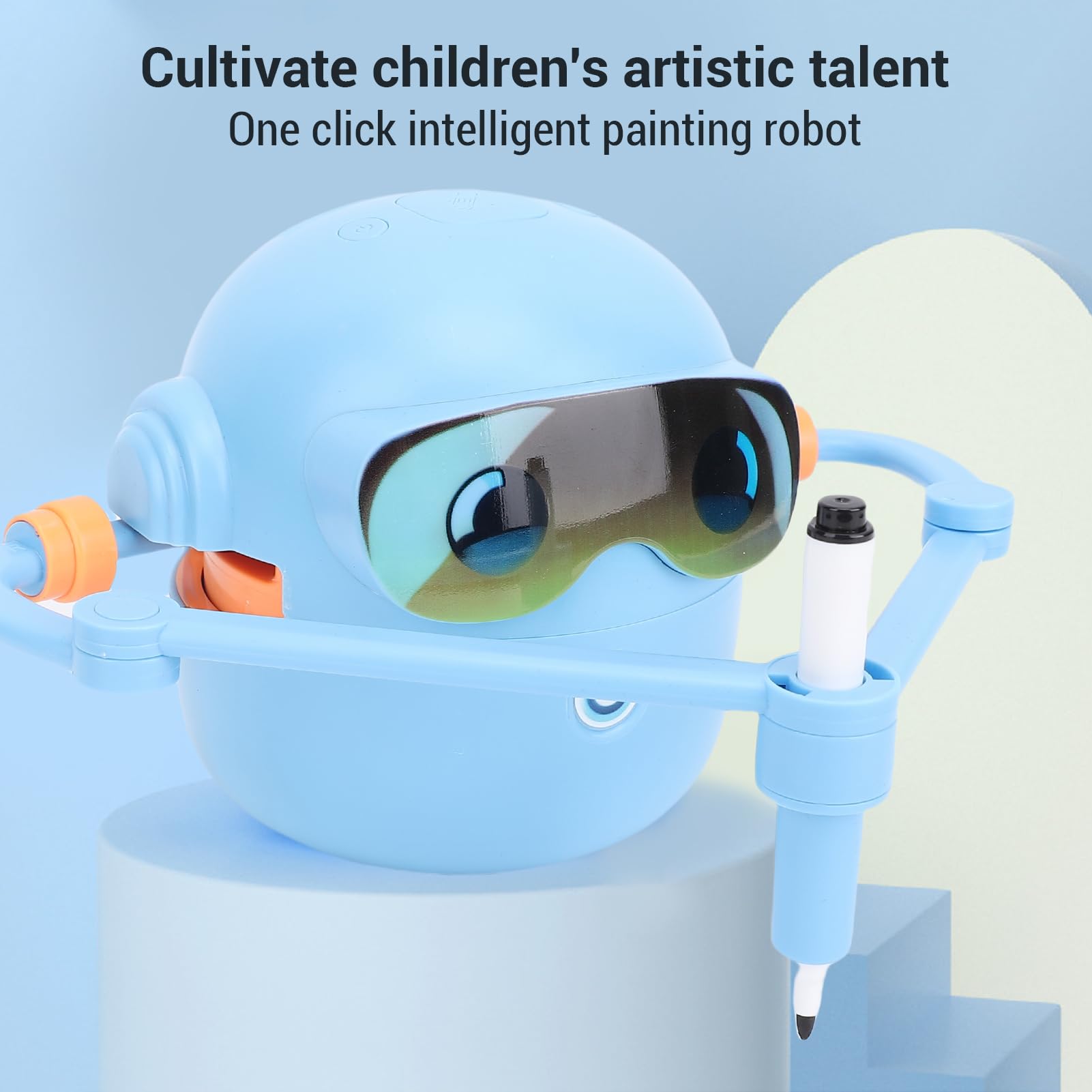 Topiky Smart Rysing Robot dla Dzieci z 100 Kartami Edukacyjnymi i 12 Kolorowymi Długopisami, Interaktywny Robot Rysunkowy, Rysunek Robotów do Nauki Zabawek dla Dziewcząt i Chłopców