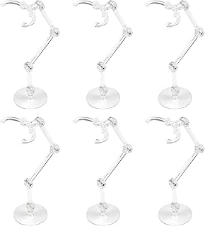 FINGERINSPIRE 6Pcs Action Figure Stand Round Display Holder Base Clear Doll Model Support Stand Miniature Bases Doll Model Support Stand Compatible with HG RG SD SHF Gundam Action Figures or Effects