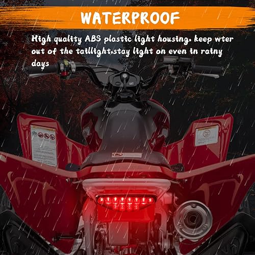 Miniatura 3 de Luz trasera LED roja para motocicleta ATV luces traseras de freno para TRX400EX 2005-2007, TRX450ER 2006-2014, TRX450R 2004-2009, TRX300EX
