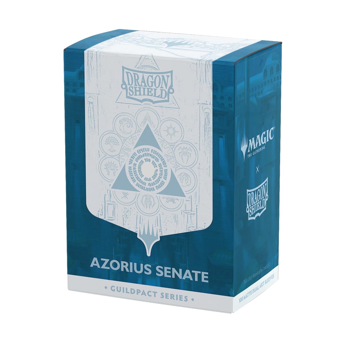 Dragon Shield | Matte Dual Art Sleeves | MTG Guildpact Series | 100 CT - Smooth & Tough Premium TCG Sleeves | Compatible with Pokemon, Flesh & Blood, One Piece & Magic the Gathering | Azorius Senate — image 1