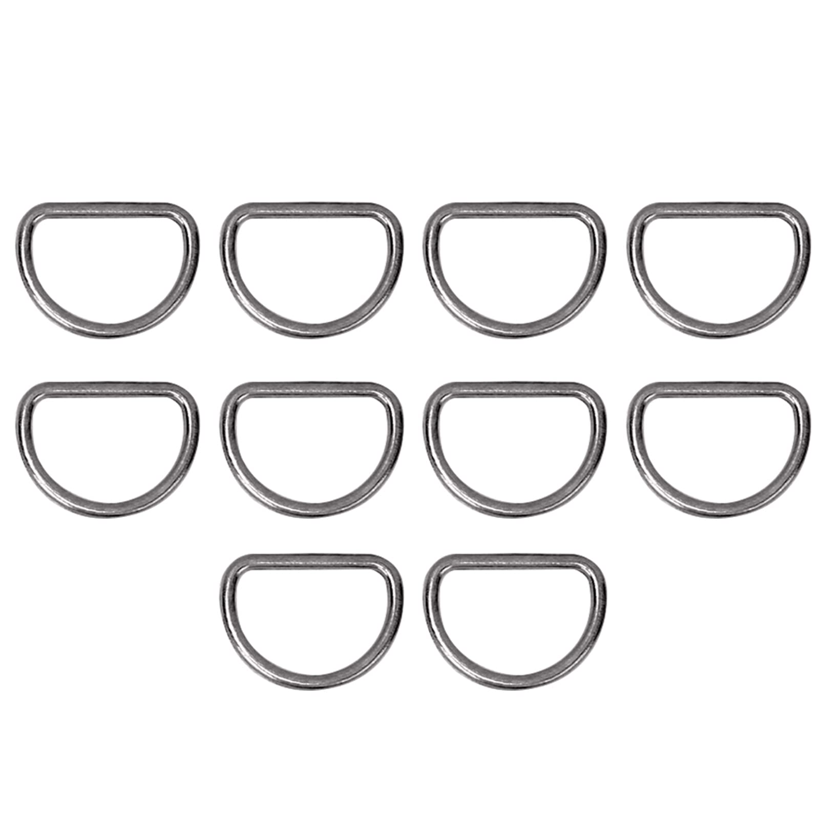 lvifloae 15mm 10pcs d Shaped Ring Adjusting Ring Alloy Multi Purpose Keychain d Ring Used for Luggage Waist Belts Webbing (Inner diameter 15mm gun color)