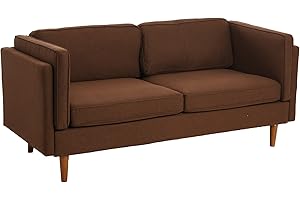 Bobby Berk Modern Vintage Brown Leather Sofa