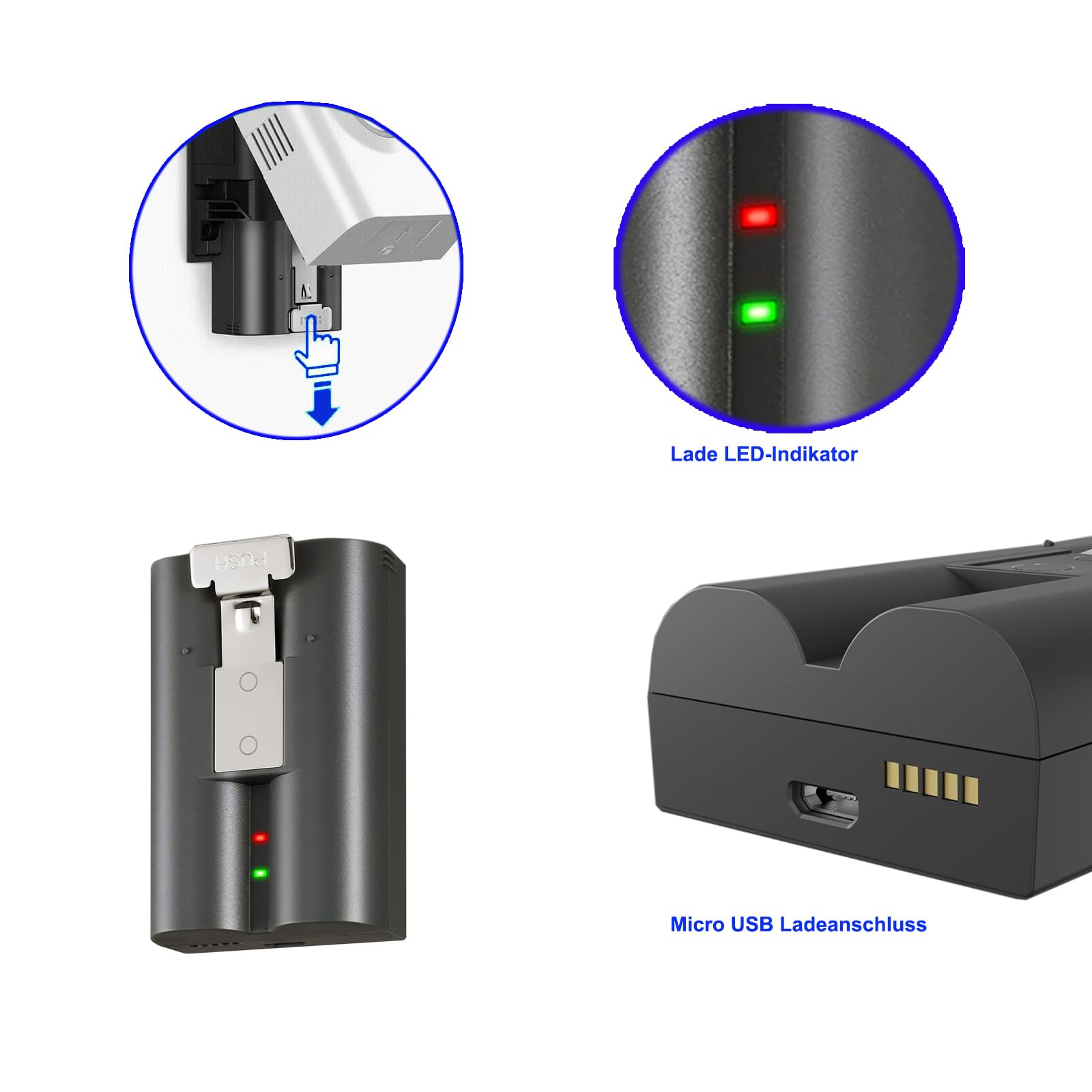 Ring, 2 stuks 6800 mAh snelwissel-accupack, V4-accu en laadstation voor