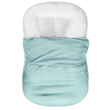 Jeeeun Baby Lounger for Newborn, Cotton Infant Support Cushion for Supervised Awake Time, Portable Baby Floor Lounger with Removable Washable Cover, Newborn Essentials & Baby Shower Gift Blue