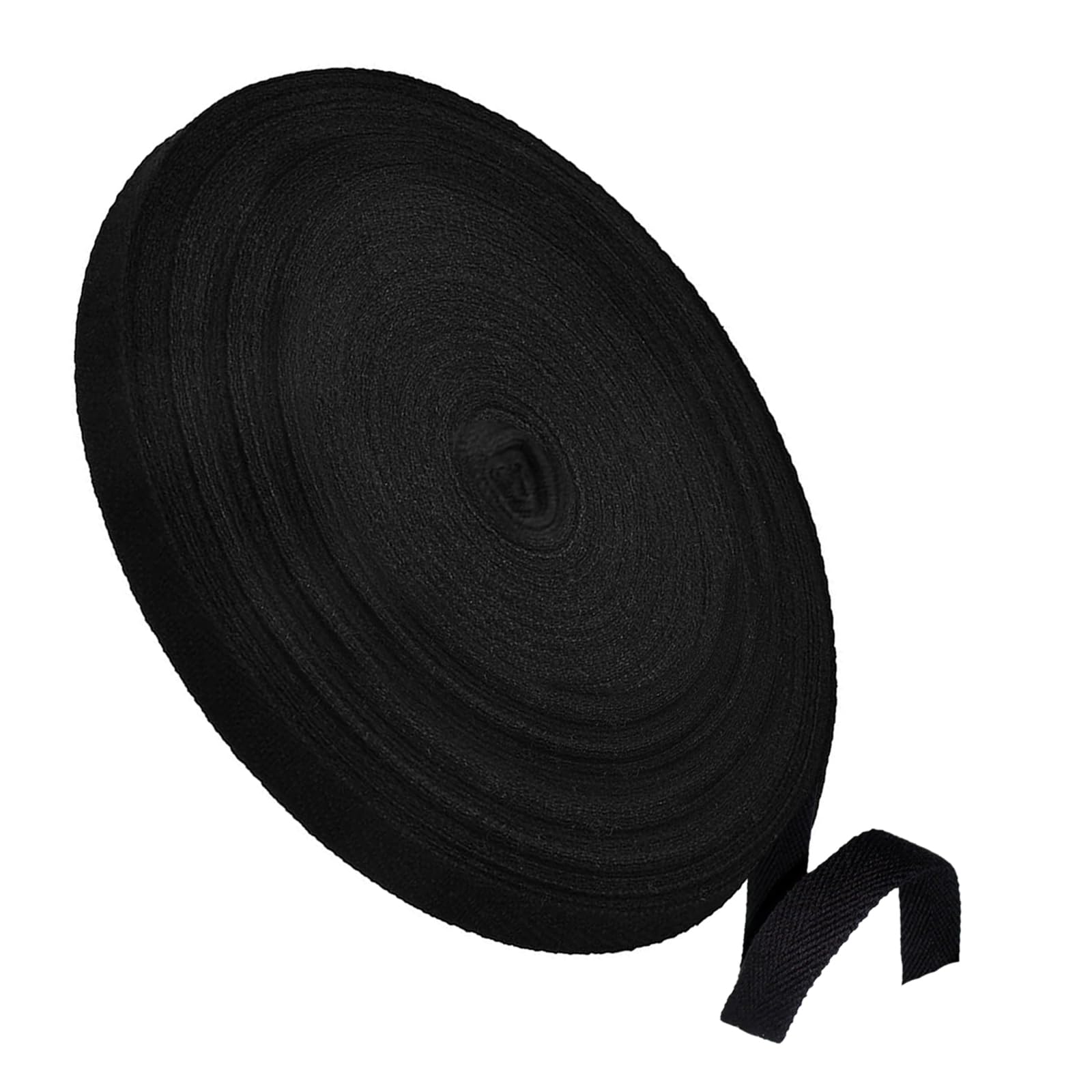 Bias Binding Tape for Sewing, 45m x 12mm Cotton Twill Webbing Bunting Tape Black Herringbone Webbing Ribbon Tapes for DIY Craft