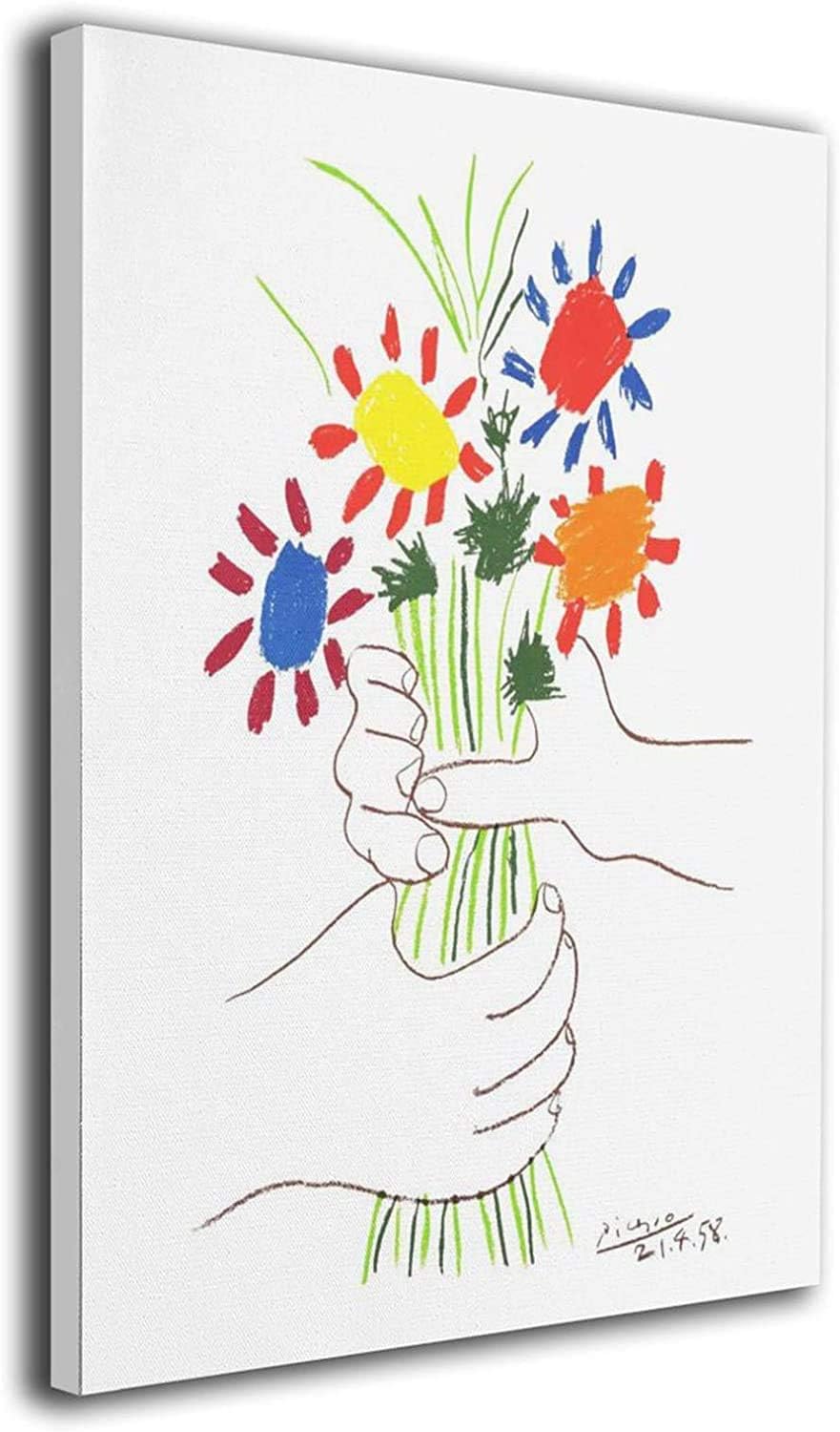 パブロ ピカソ 花束を持つ手 人気 写真 ポスター 装飾画 インテリア絵画 壁掛け アートポスター モダン 新築飾り 寝室の装飾風景 壁の絵 インテリア装飾 贈り物 30x45cm フレームレス Faz Co Zm