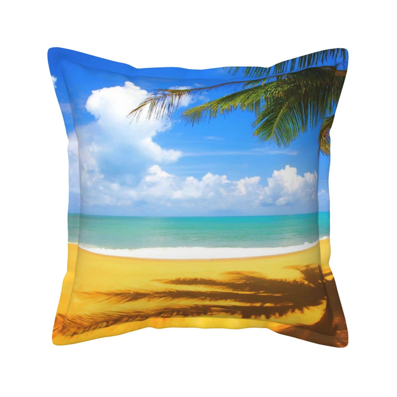 Housses de coussin en simili cuir de prestige et motifs tropicaux de plage