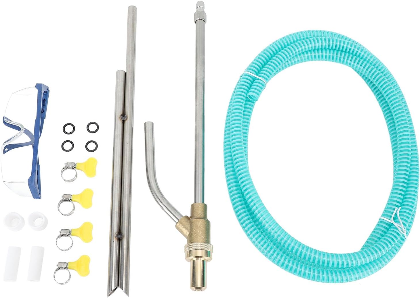 Wet Sandblaster Attachment, Pressure Washer Sandblasting Kit Efficient Stainless Steel Brass for Household (Blue)