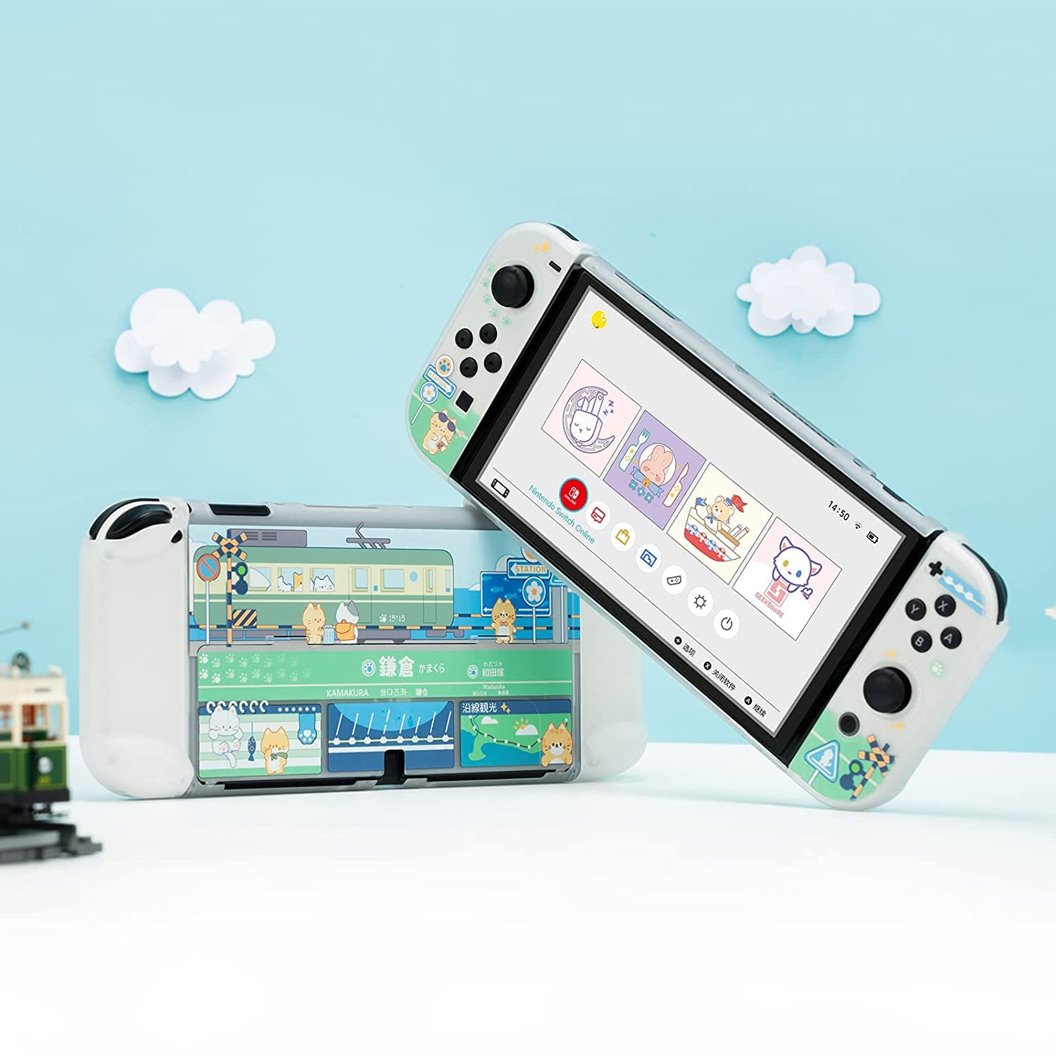 GeekShare Cover Protettiva Slim Compatibile con Switch OLED e - Protezione antigraffiti e antigraffiti - Per i viaggi