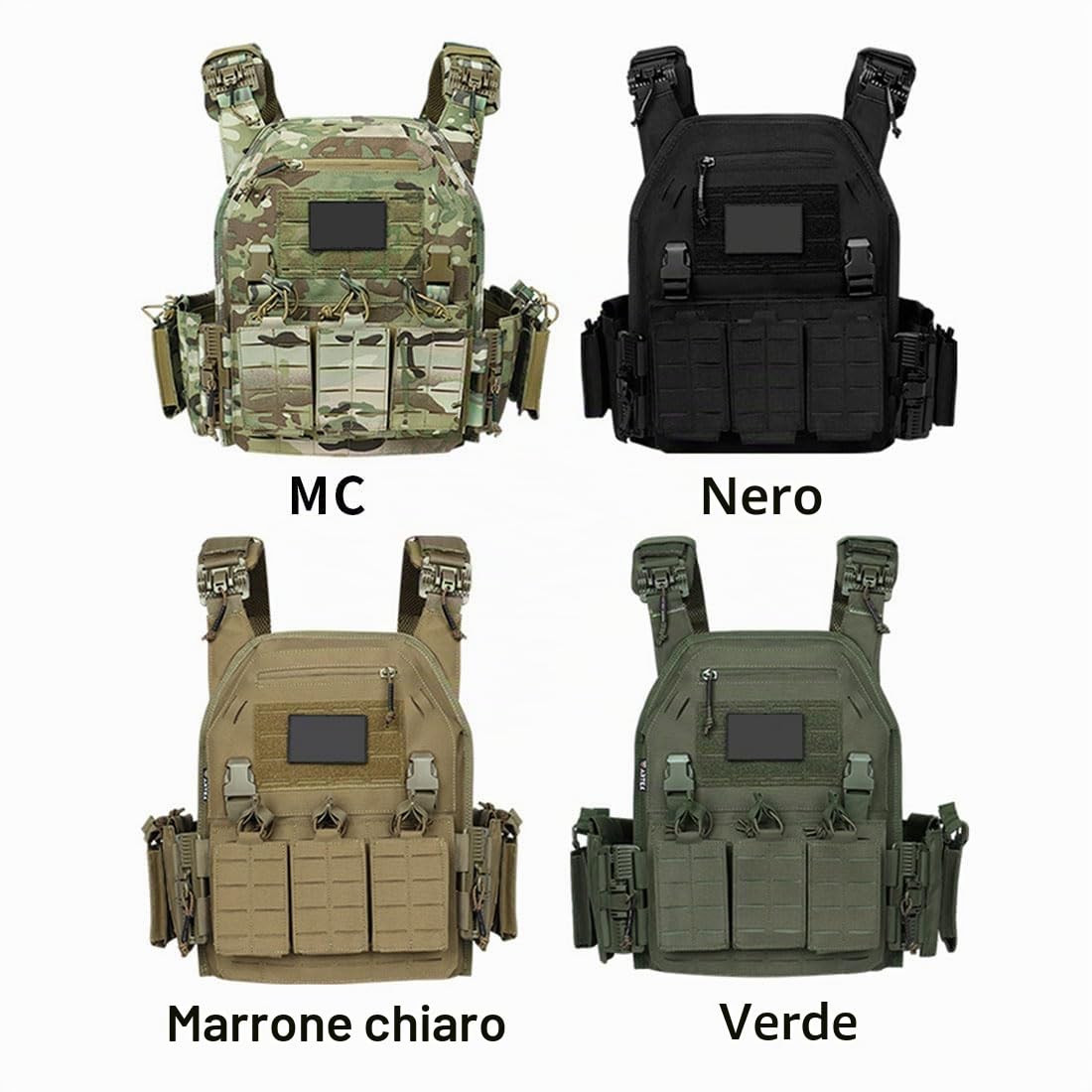 Gilet tattico tattico da esterno per softair, impermeabile, leggero, a sgancio rapido, equipaggiamento militare per combattimento CS, caccia, campeggio