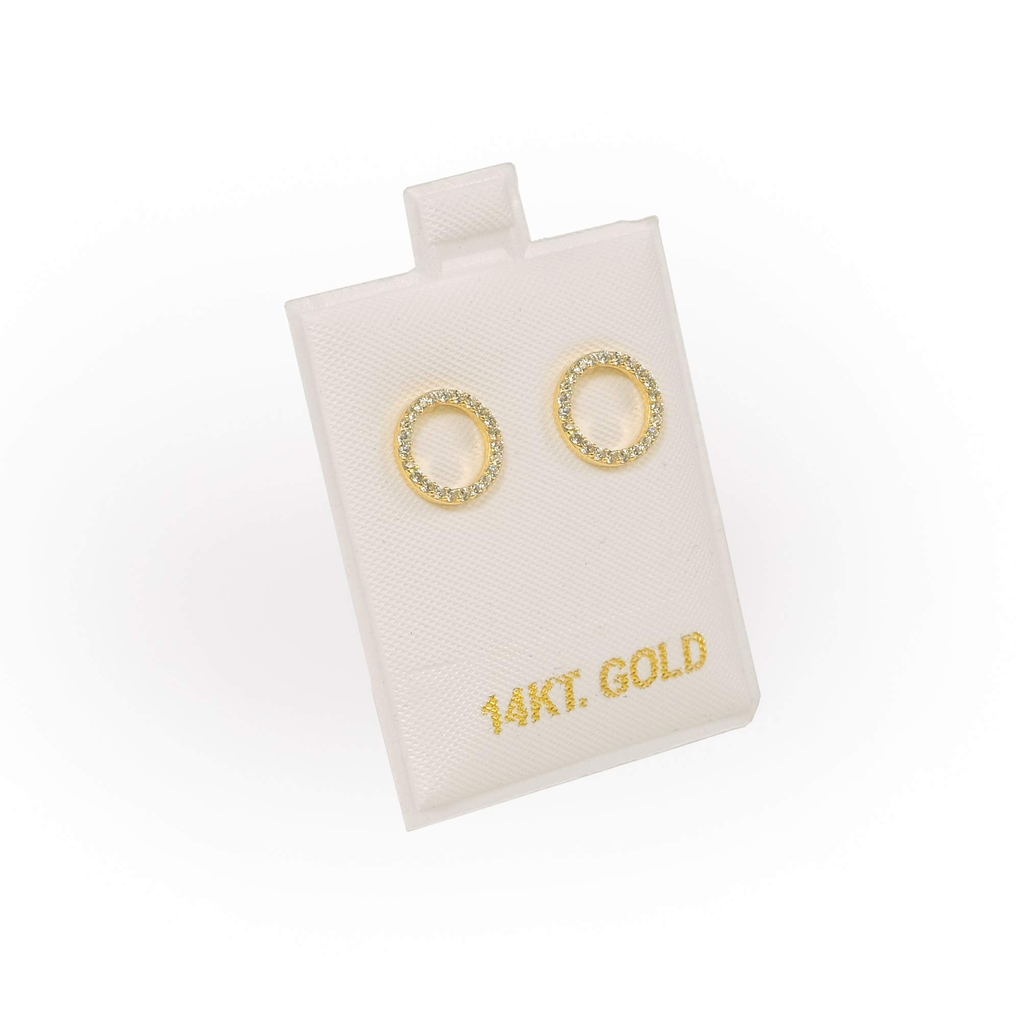 N'icePackaging - 200 Qty 14 KT Gold Imprinted White 1 1/2" x 1 3/4" Vinyl Puff Pad Earring Cards - for Display & Sales - Clip/Wire/Post Earrings