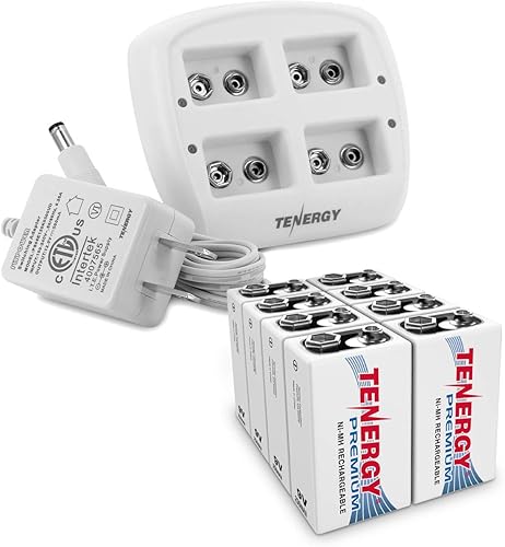 Miniatura 9 de Tenergy TN136 Cargador inteligente de 4 bahías 9V con 4 piezas Tenergy Premium 9V NiMH baterías recargables