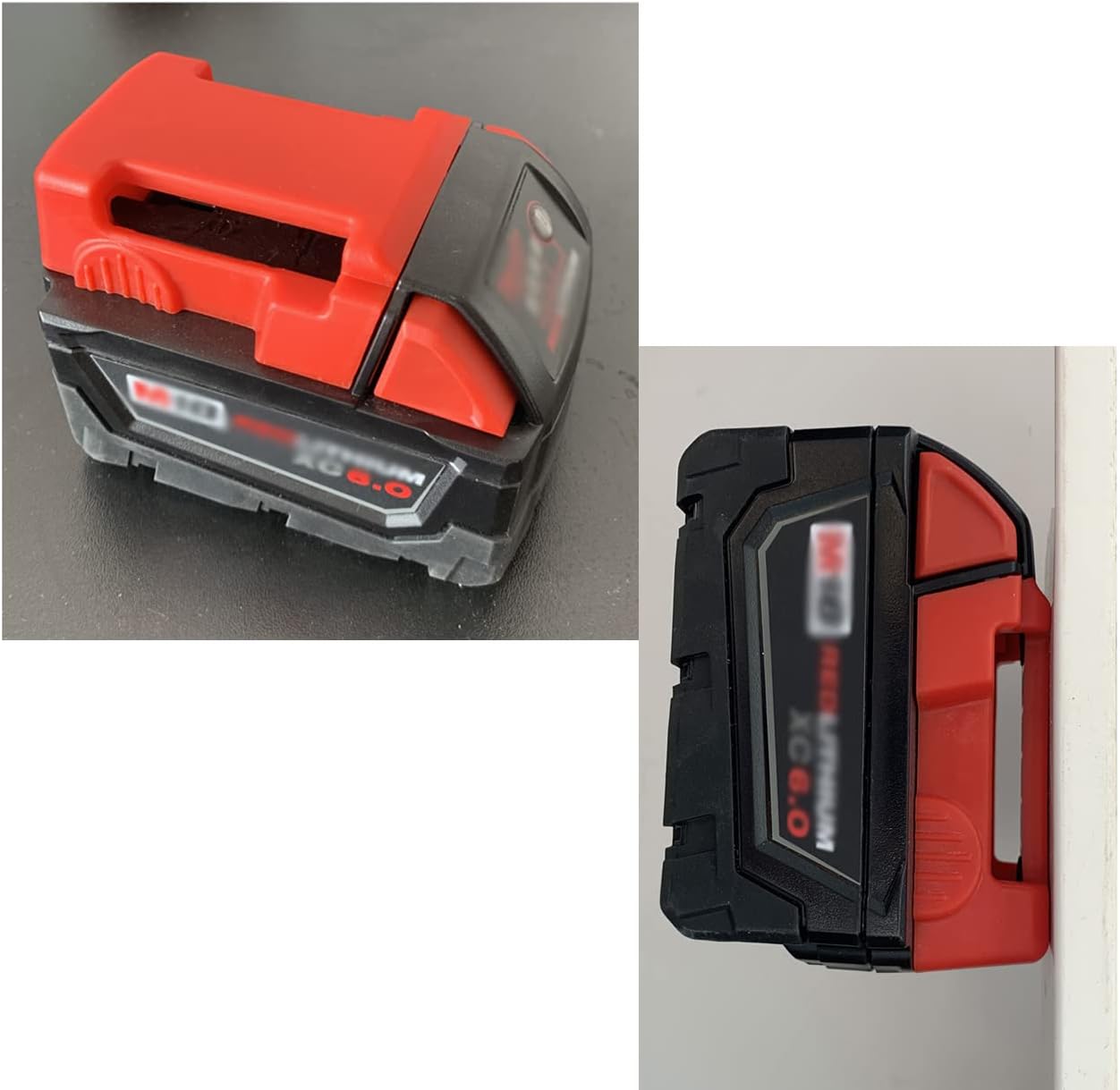 Tool Holders Battery Holders Mount for Milwaukee M18 18V Battery Drill Tool Red 10pcs tool holders and 10pcs battery holders with screws