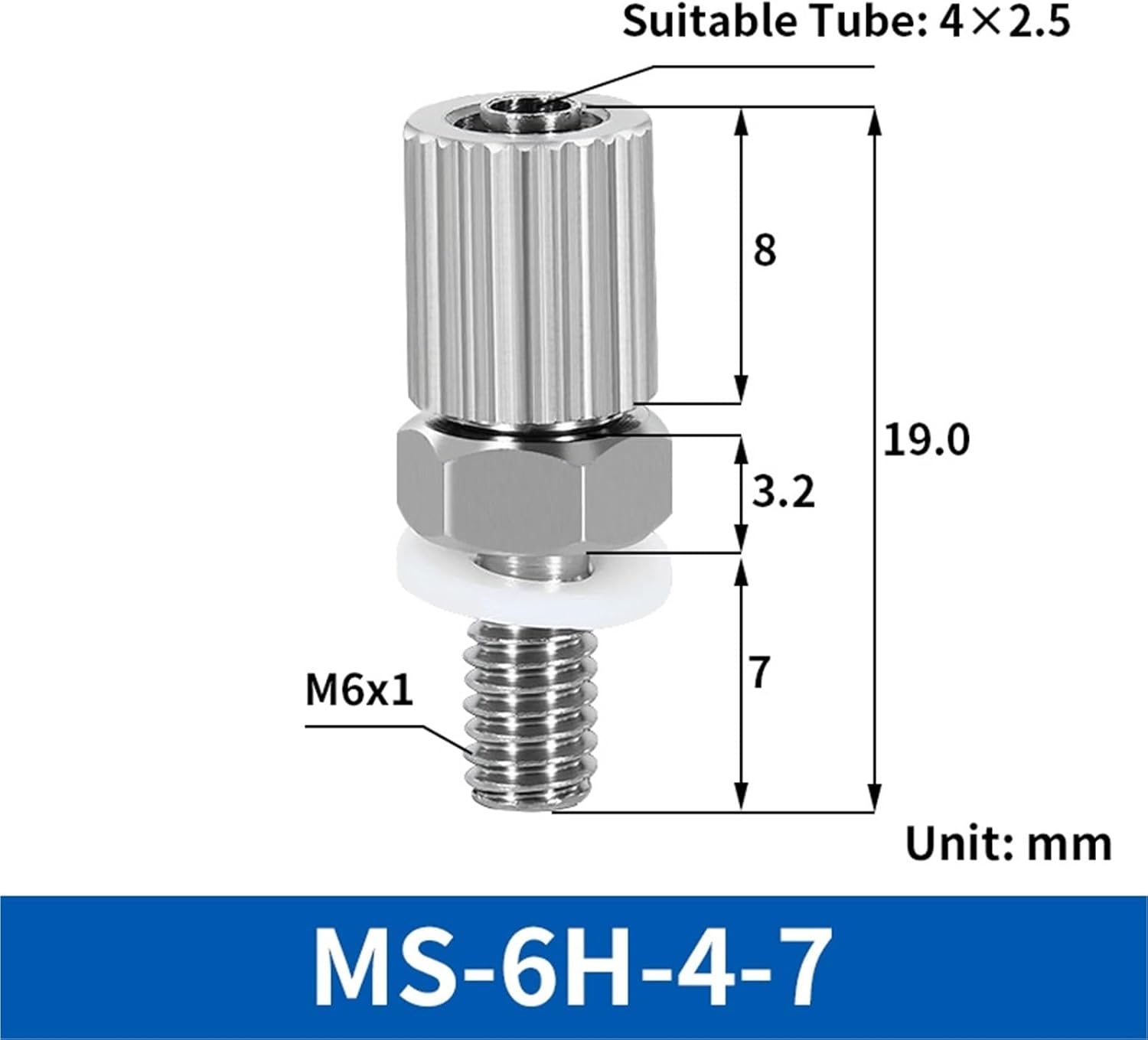 1pcs MS-4/5/6H MS-4/5/6HL MS-4/6HLH module fuel nozzle Stainless Steel Pneumatic Fitting Joint(MS-6H-4-7 (10))