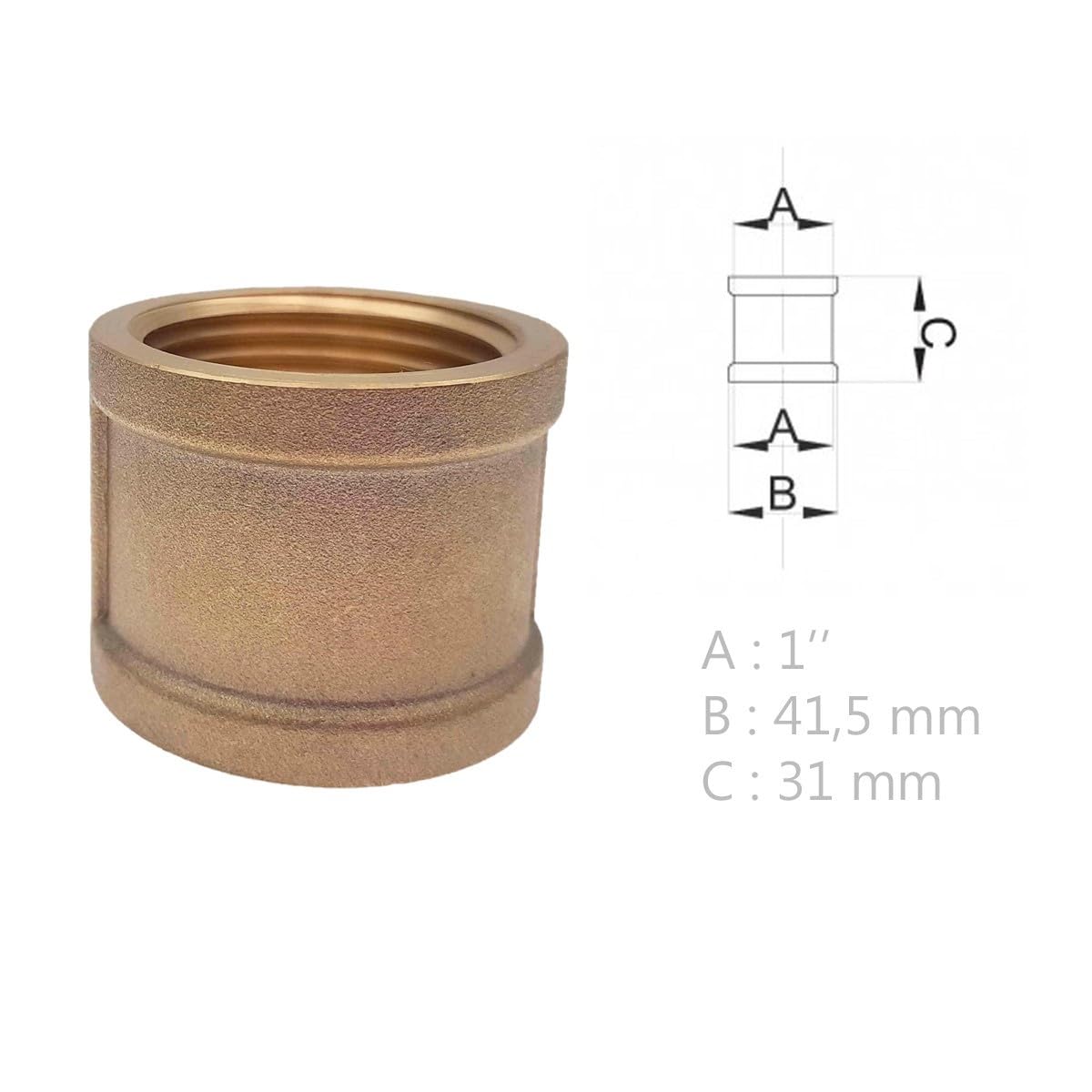 Manchon en laiton sphérique femelle à visser Ø 1" - lot de 10