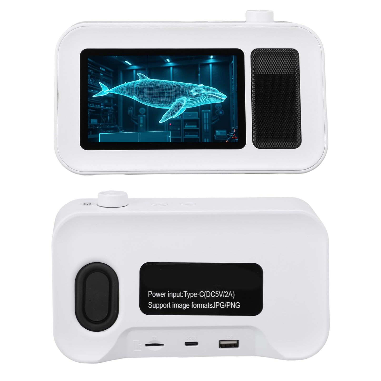 Zunate Lettore Olografico 3D Altoparlante Bluetooth Grafica Straordinaria 1080P per Decorazioni Desktop per Ufficio Domestico ABS 5"