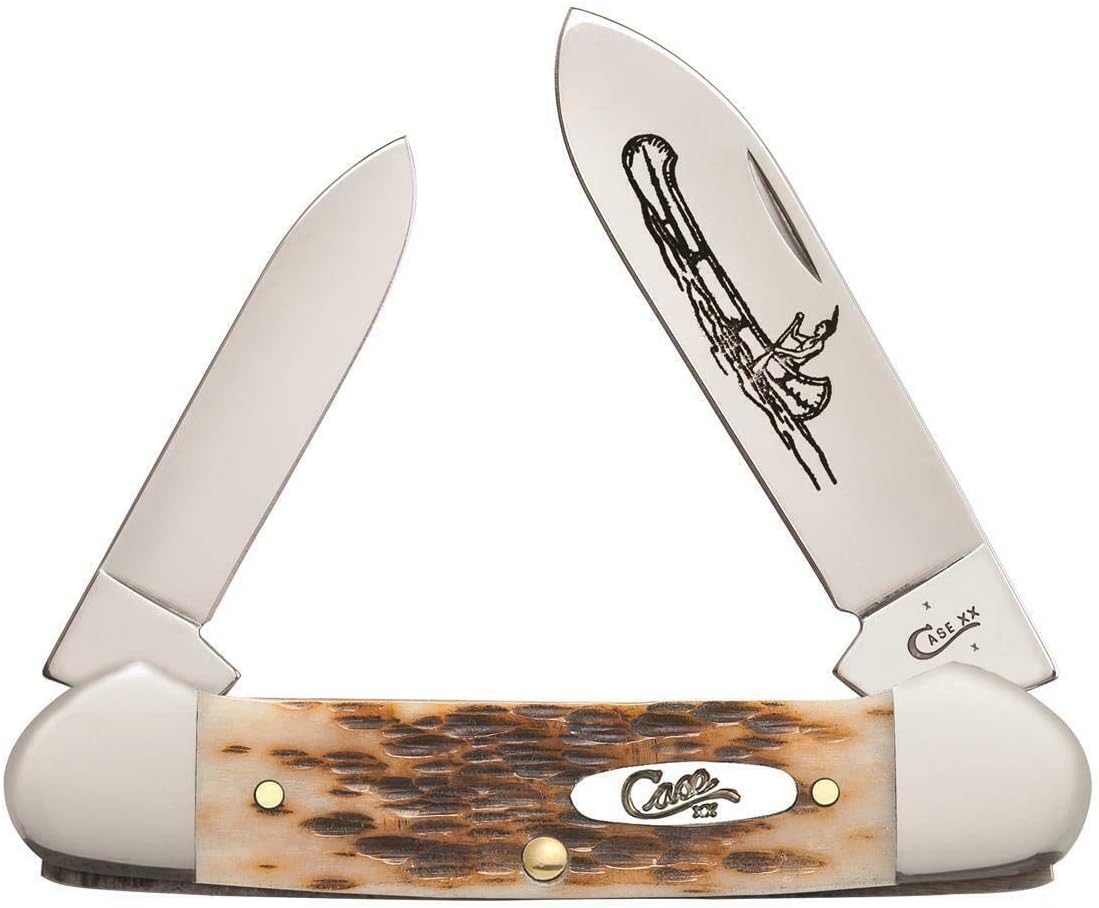 Case Knives Amber Bone Canoe Pocket Knife
