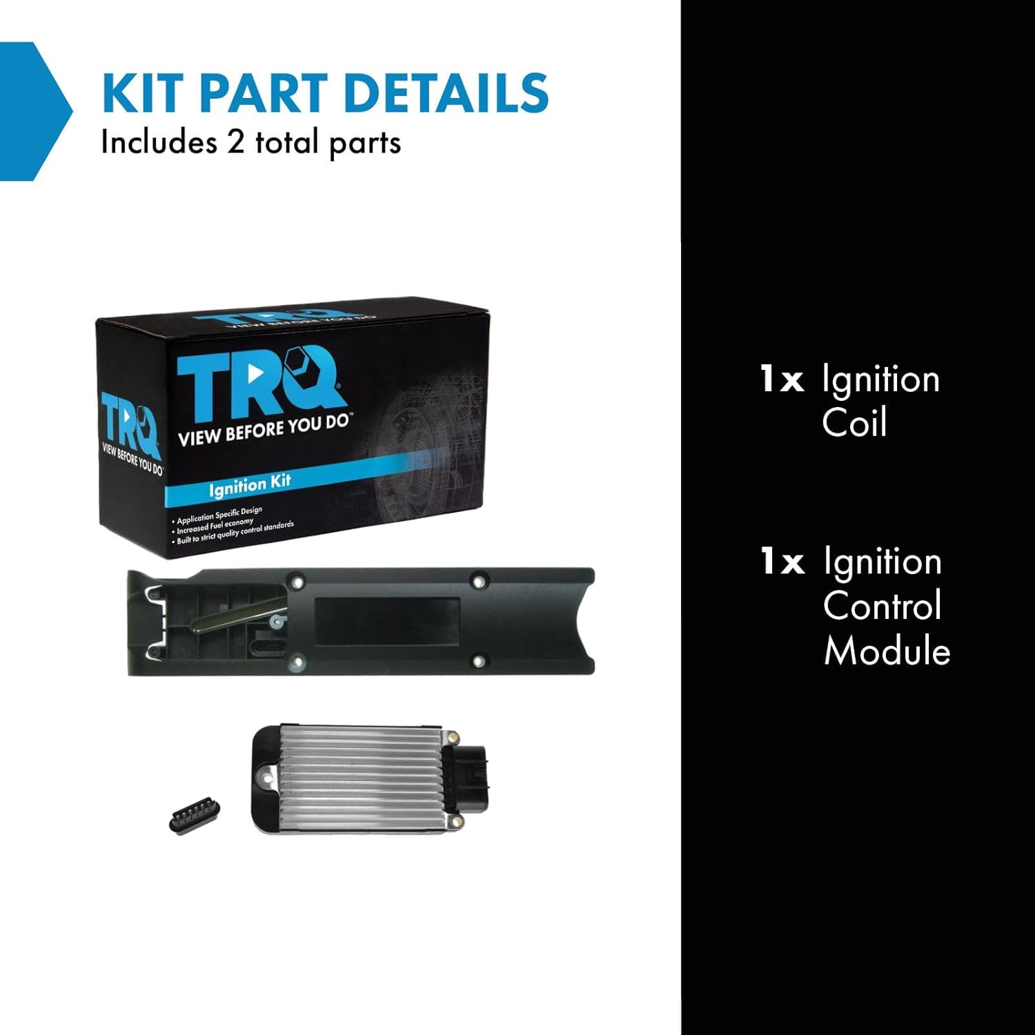 TRQ Ignition Coil Kit 2 Piece Compatible with 2003-06 Chevrolet Cavalier 2004-06 Malibu 2005-06 Cobalt 2006 HHR 2002-04 Oldsmobile Alero 2002-05 Pontiac Grand Am 2002-07 Saturn Vue