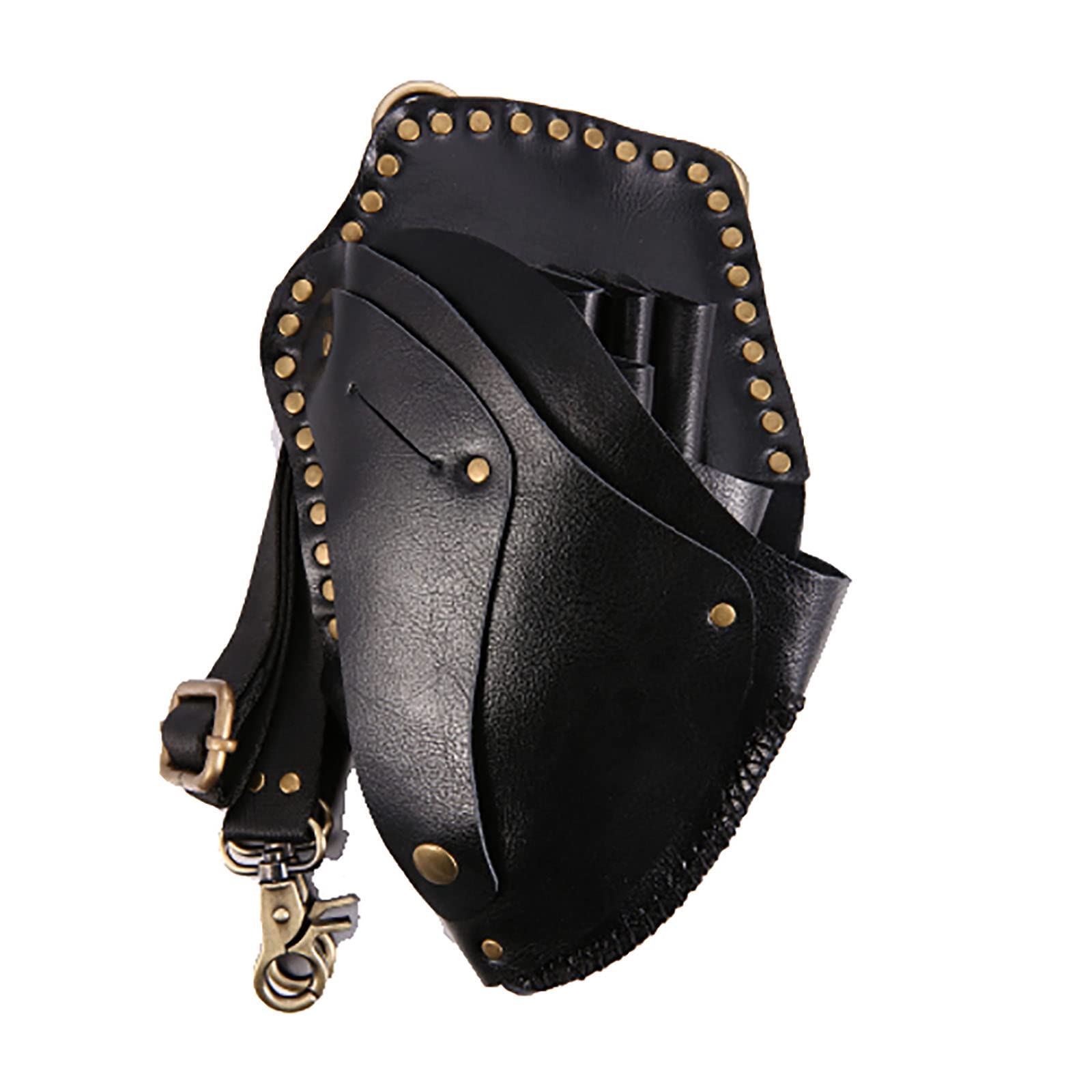 vrfvsdasAAS Hairdressing Tools Waist Bag, Hairdresser Hair Stylist Barber'S Scissor Pouch Holster Hairdressing Holder Case Bag(Black)