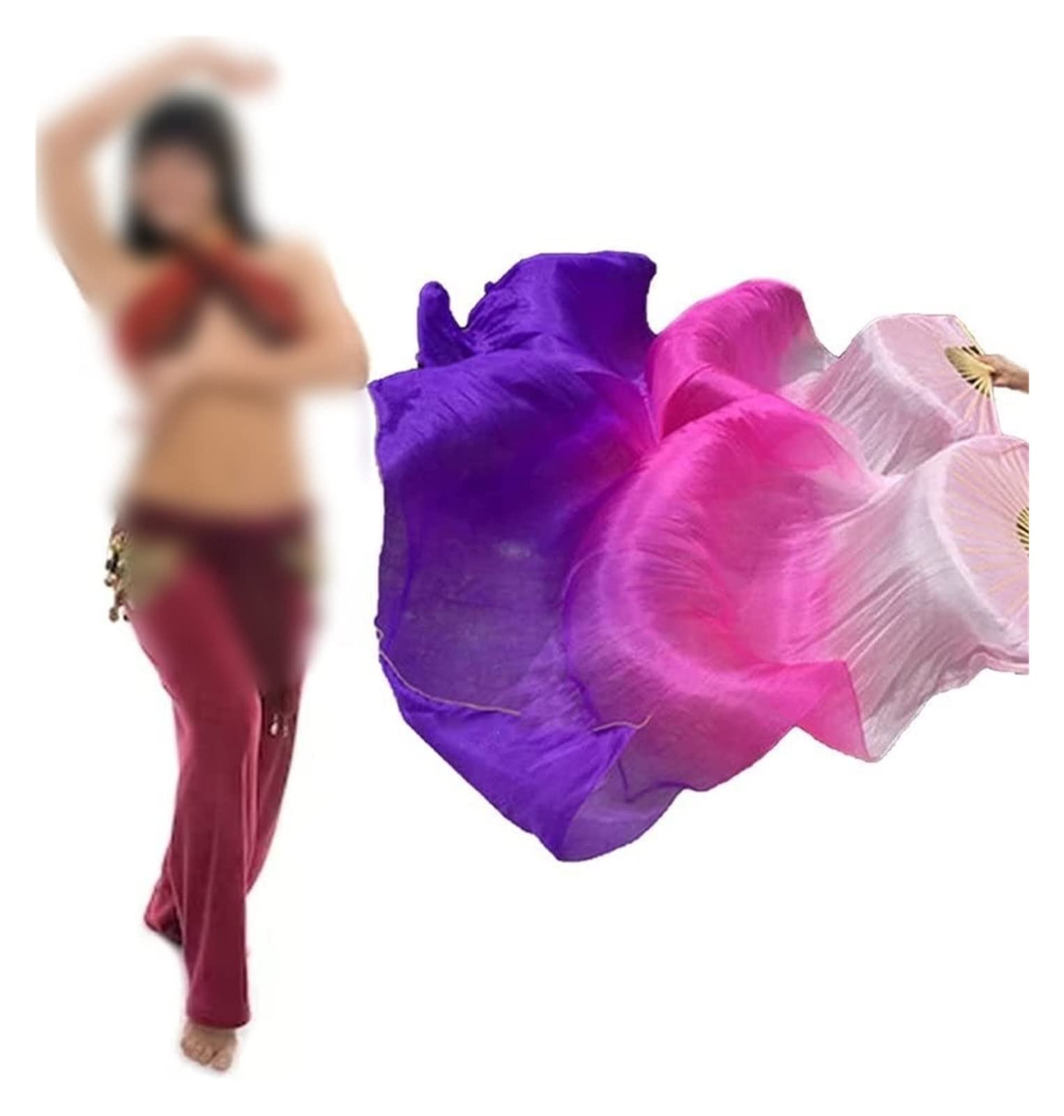 Ventagli Pieghevoli Per Danza - 16 Ventagli Morbidi, Per Danza Del Ventre E Spettacoli, 1 Paio - Foto 2