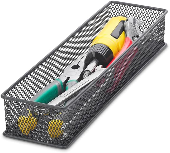 Miniatura 2 de Whitmor Juego de 12 organizadores pequeños de malla negra para cajones de fácil limpieza