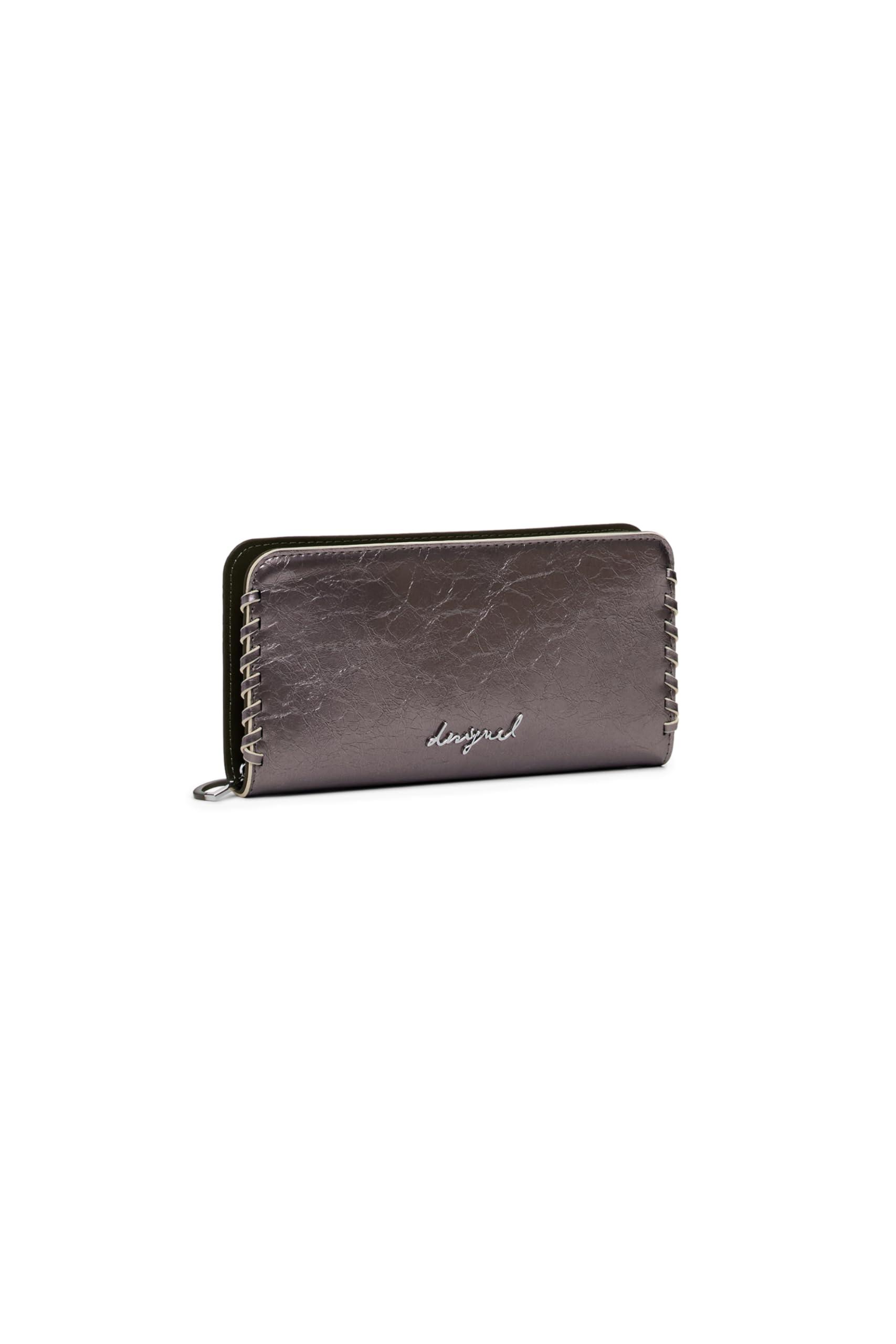 Desigual Geldbörse Mone Capsule Tiny Fiona Long Wallet Plata Oscura Mauve