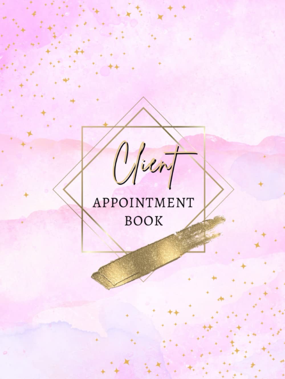 Client Appointment Book: Undated Daily & Hourly Diary Planner 6 Column 8am-9pm 15 Minute Time Slots Pink & Gold Theme