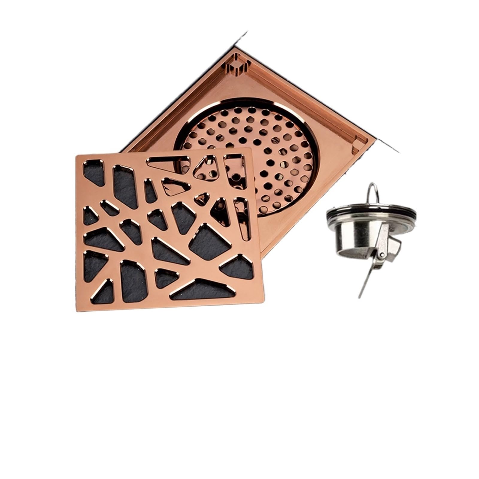 Drain de sol design rose gold pour douche moderne et balcon