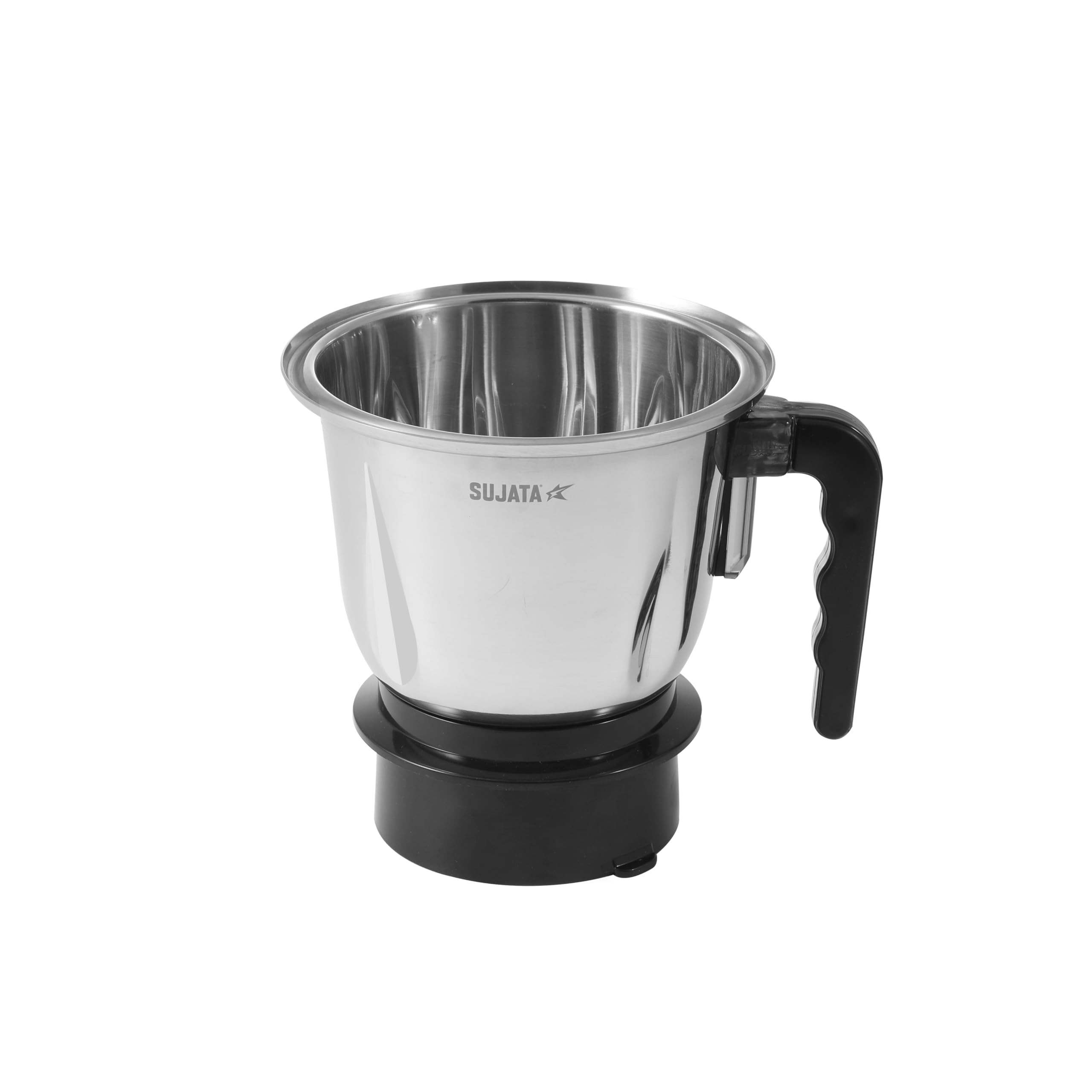 Sujata 1000ml Flat Grinder Jar | Stainless Steel Dry Grinding Jar | Compatible with all 900W Mixer Grinders | Perfect for Spice, Masala & Coffee Grinding Attachment | Flat Base Design | Black — Amazon image 3