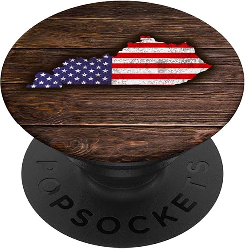 Vintage Kentucky bandera estadounidense mapa Estado diseño de madera  PopSockets agarre y soporte para teléfonos y tabletas