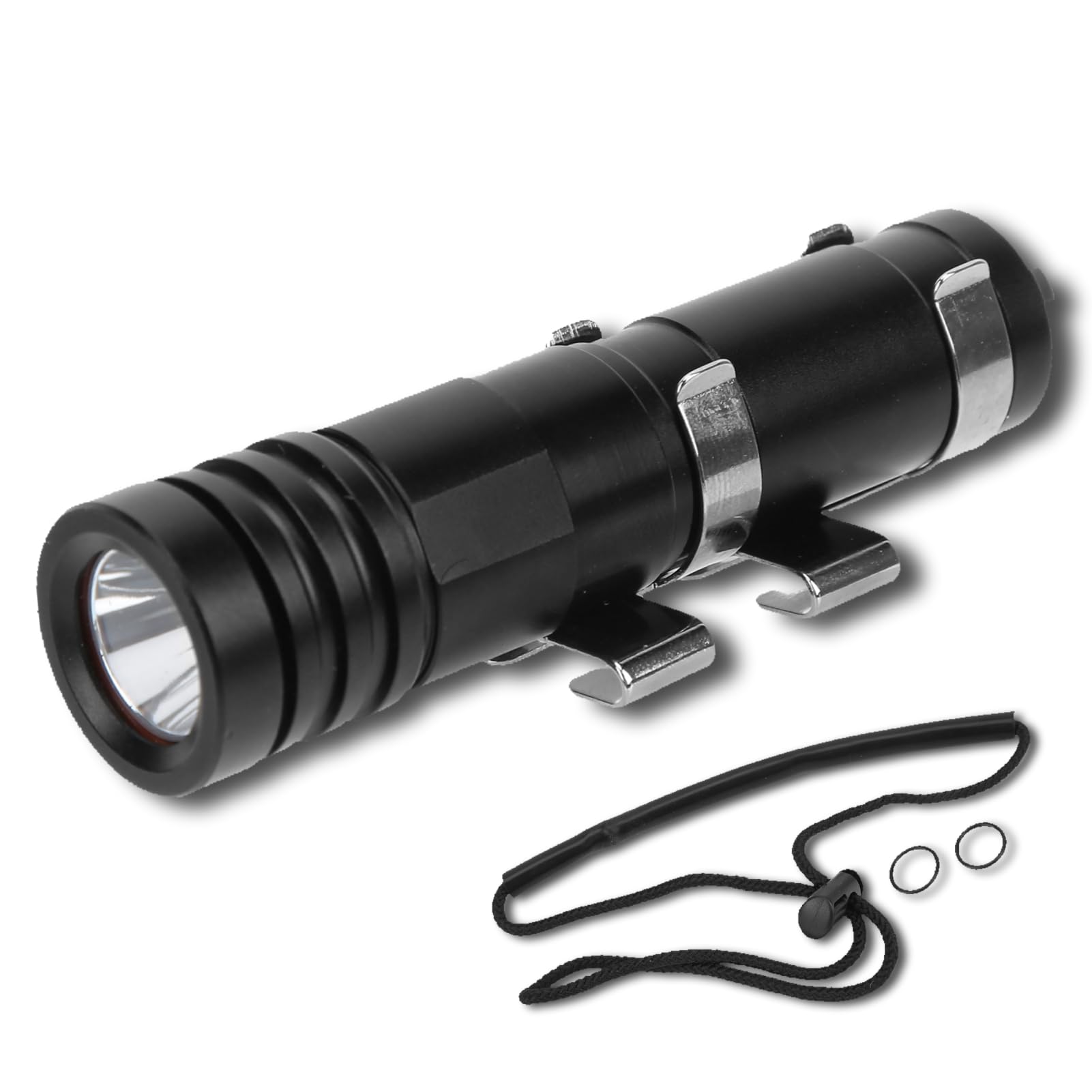 equlup Mini Diving Flashlight, 200M Water Proof Underwater LED Headlamp Camping Lantern Torch with Mask Fixing Clip and Lanyard for Diving Sea Exploration
