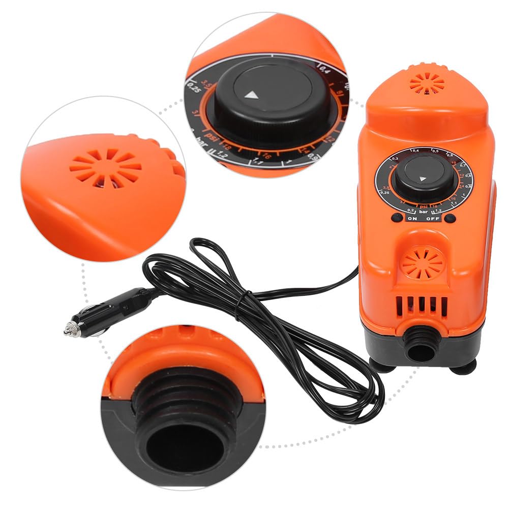 Karlak Bomba de Aire Inflable de Alta Presión 12 V para Canoas, Kayaks, Tablas Remo, Ligera y Portátil con Manguera Desmontable