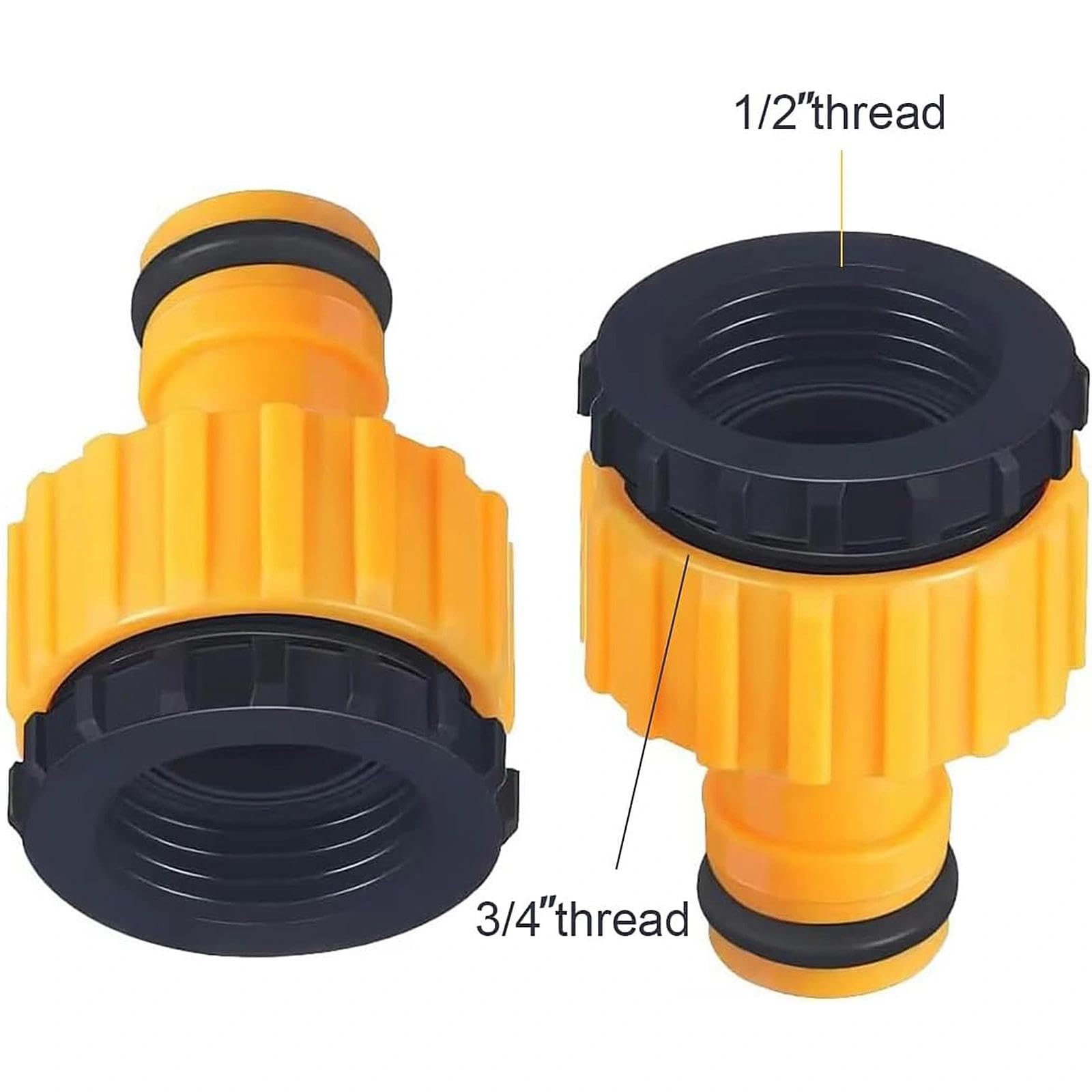 Aczyqws 2 Pack Hose Tap Connector 3/4 inch and 1/2 inch BSP 2in1 Plastic Outdoor Graden Hose Tap Connector Threaded Faucet Adapter - Image 3