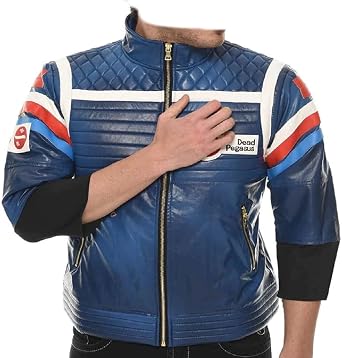 Party Poison Punk Jacket for Mens US, Alpha, Small, Regular, Regular, Blue