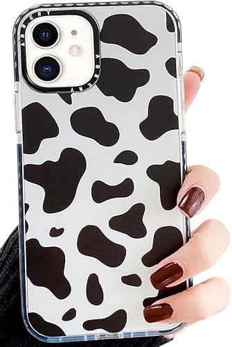 Abbery Funda diseñada para iPhone 12iPhone 12 Pro, bonita funda transparente con diseño de estampado de vaca, silicona suave TPU, resistente, a Abbery Funda diseñada para iPhone 12iPhone 12 Pro, bonita funda transparente con diseño de estampado de vaca, silicona suave TPU, resistente, a