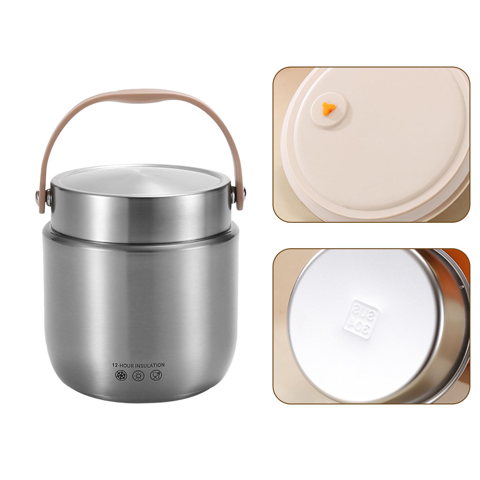 Termos Spożywczy Izolowany Termiczne Szczelne Termosy Do Zupy 1200 ml | Pojemnik Na Lunch Ze Stali Nierdzewnej Z Uchwytem Do Pracy, Podróży, Pod Gołym Niebem, Biwak I Piknik
