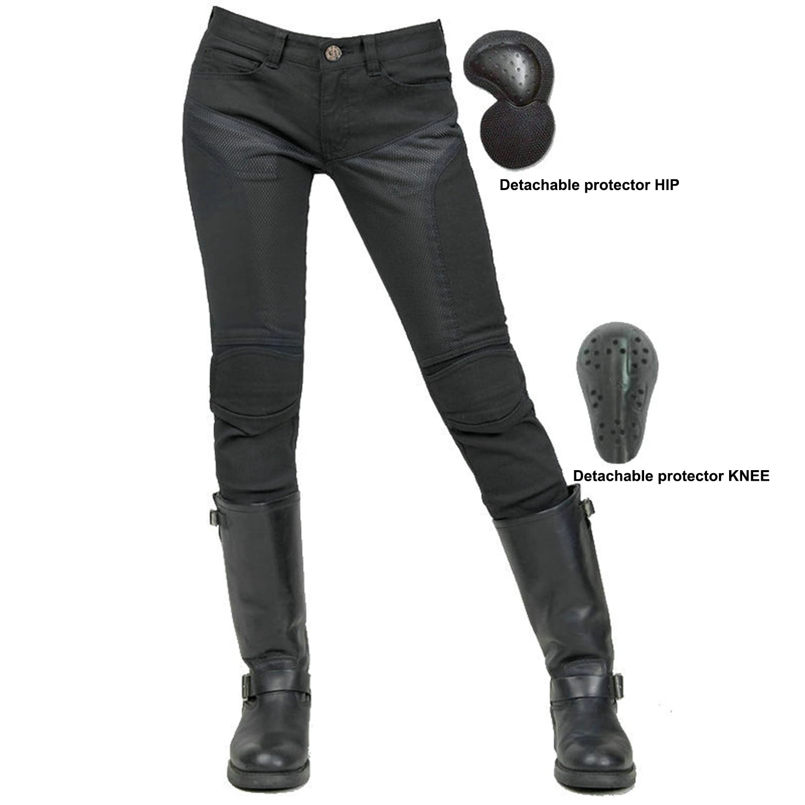 Mujer Pantalones De Motociclismo para Pantalones De Carreras De Motocross, Respirable Jeans De Moto, Motorcycle Biker Pants, 4 Equipo De Protección