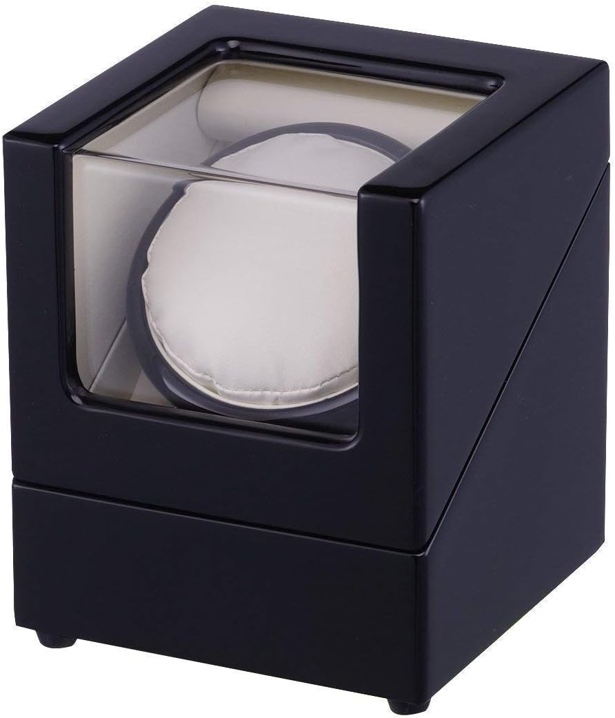 WHZHDMA Watch Winders, Automatic Watch Winder Box Black, Single Silent Watch Case Watch Box Watch Cases Watches Boxes Winders Display Storage Black Every Family