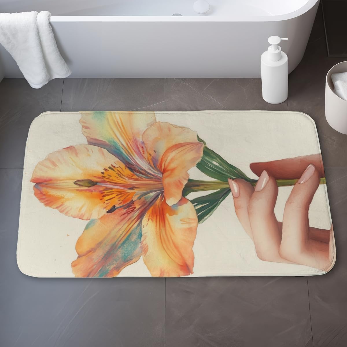 MWW C1BM2134BWK11R 21 x 34 in. Ahold Beige Bath Mat - Stylish Home Decor for Comfort