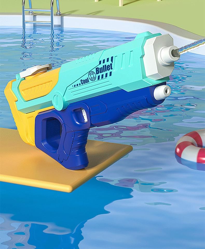 Electric Water Gun with Automatic Reload, Powerful Squirt Blaster, Long Range up to 32 FT, Summer Soaker for Kids & Adults (Black)