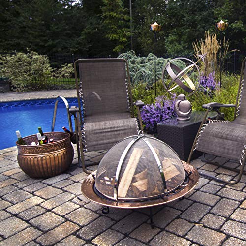 Good Directions Heavy Duty Fire Pit Spark Screen With Lifter, Stainless Steel, Hinged For Easy Access, 25 Inch Diameter #TOP6