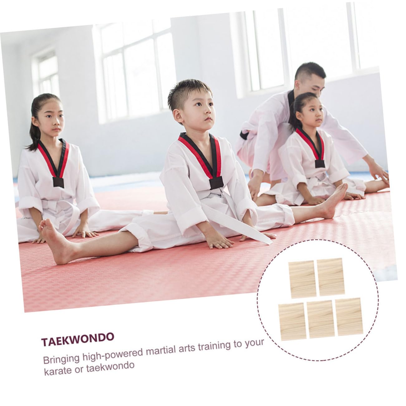 5 Tablas de Madera Dura para Taekwondo para Niños y Principiantes, Portátil para Practicar Karate en Interiores, Mejora Habilidades y Evaluación de Nivel
