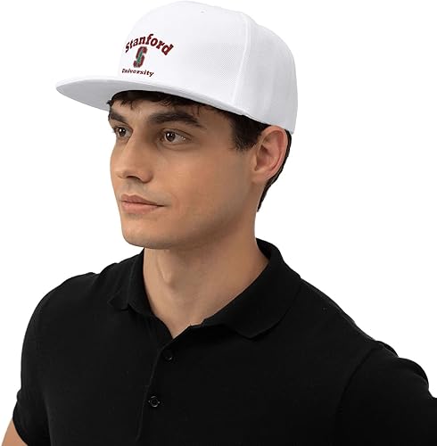 Miniatura 9 de Stanford University - Sombreros para hombre, con visera plana, hiphop, rap, ajustable, béisbol, camionero, sombrero para papá, color blanco, Blanco