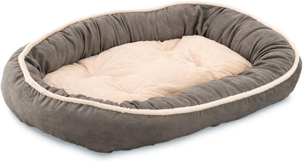 Sleep Zone Faux Suede Oval Cuddler, Donut Dog Bed Fabric